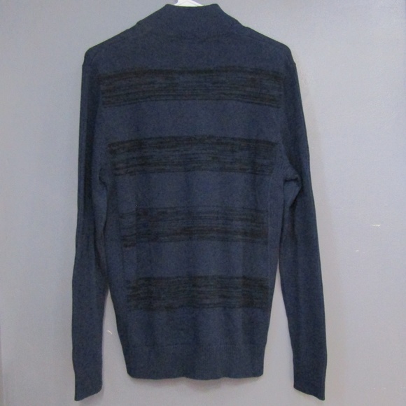 NEW INC Navy Blue Black Military Style Sweater M - Picture 3 of 5